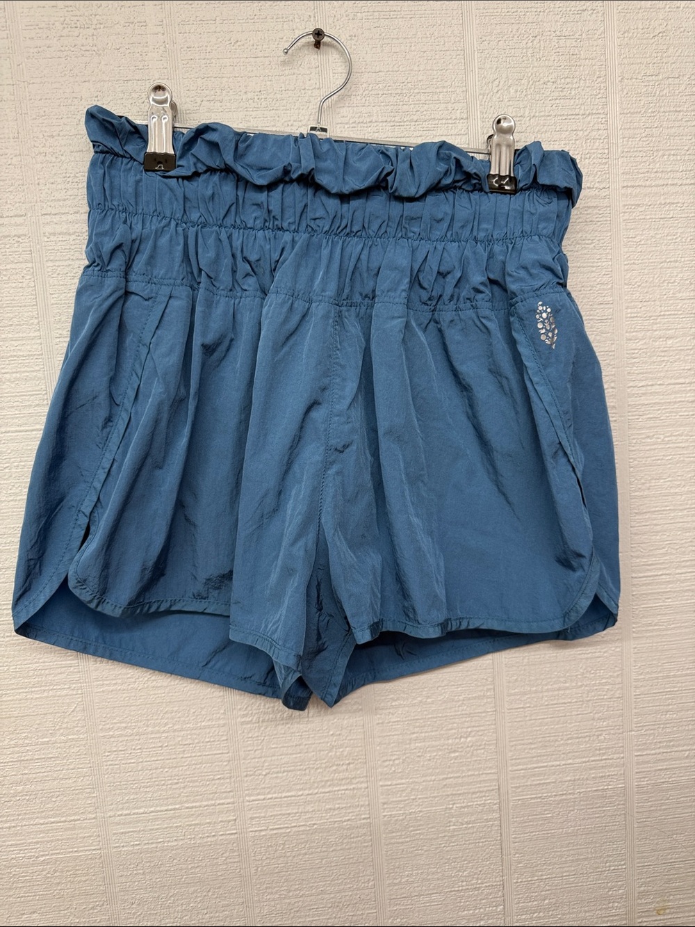 Free People Blue Get ur Flirt On High-Waist Shorts
